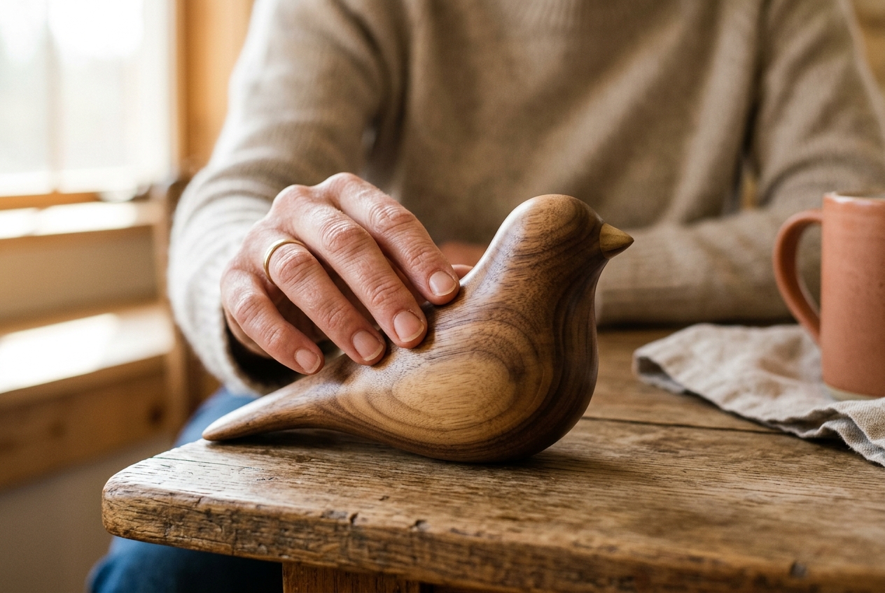 Hand feeling satin-finished figurine texture